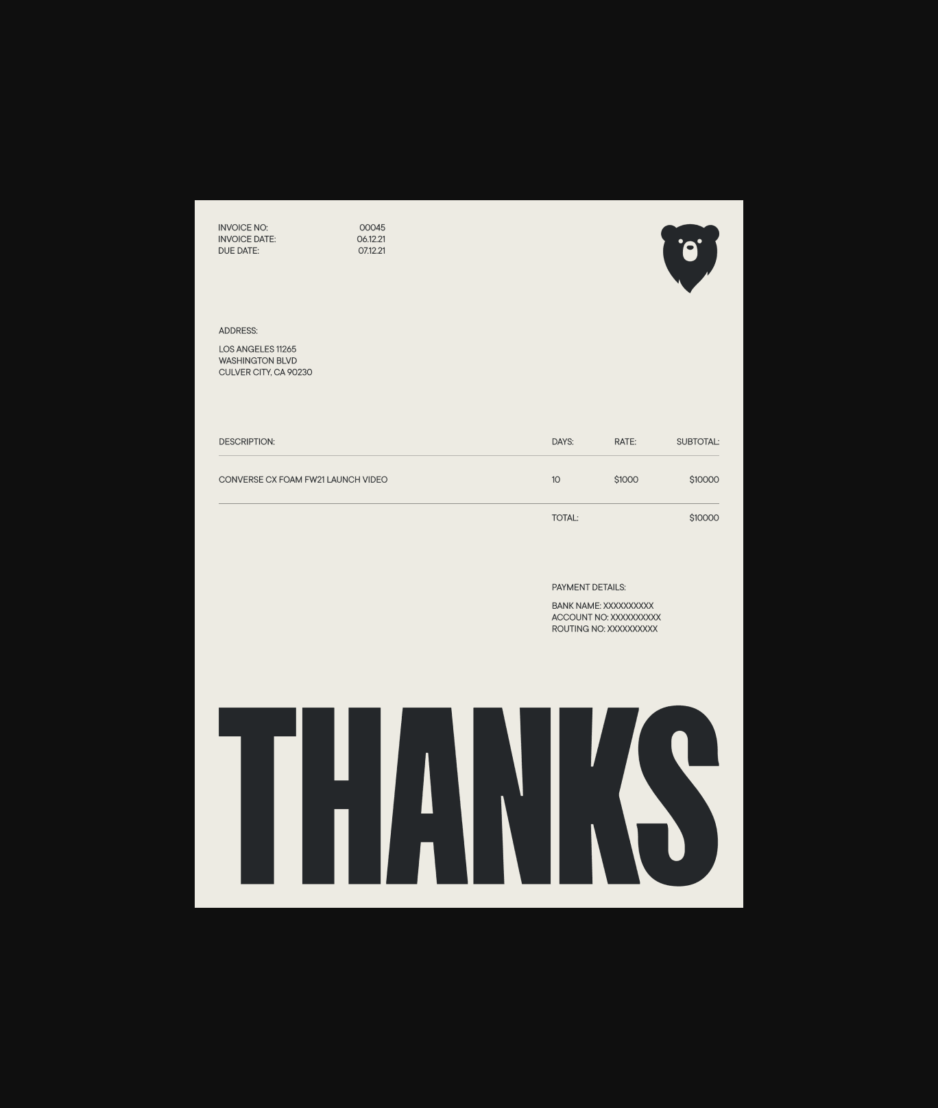 Warm & Fuzzy Invoice Design